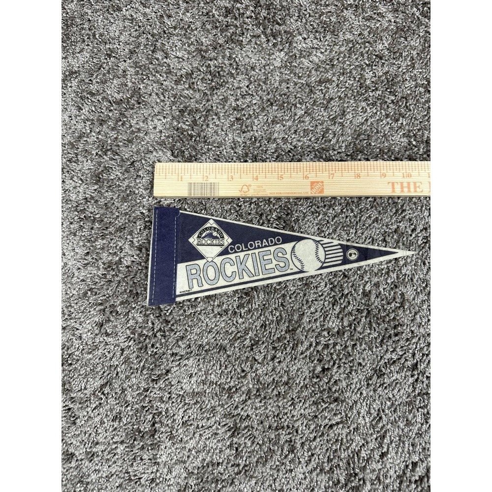 VTG Colorado Rockies Pennant Flag 1990s MLB Felt Banner Baseball Decor‎ 10 in
